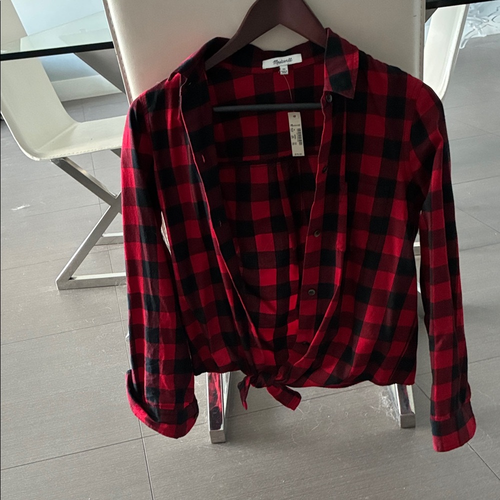 Madewell Red and Black Checkered Shirt